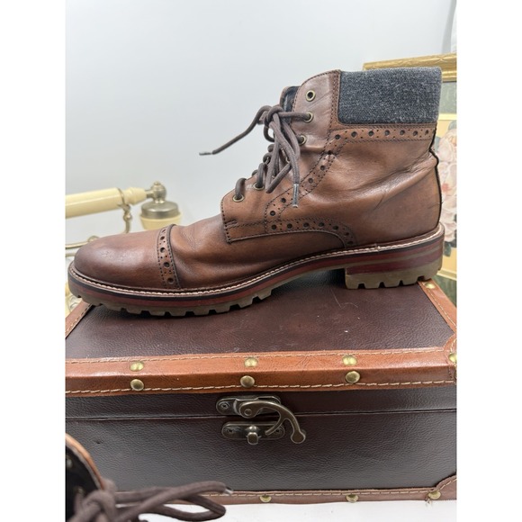 Johnston & Murphy J&M 1850 Karnes Cap Toe Boots Men\'s 9.5 M Brown Leather Ankle main image 11